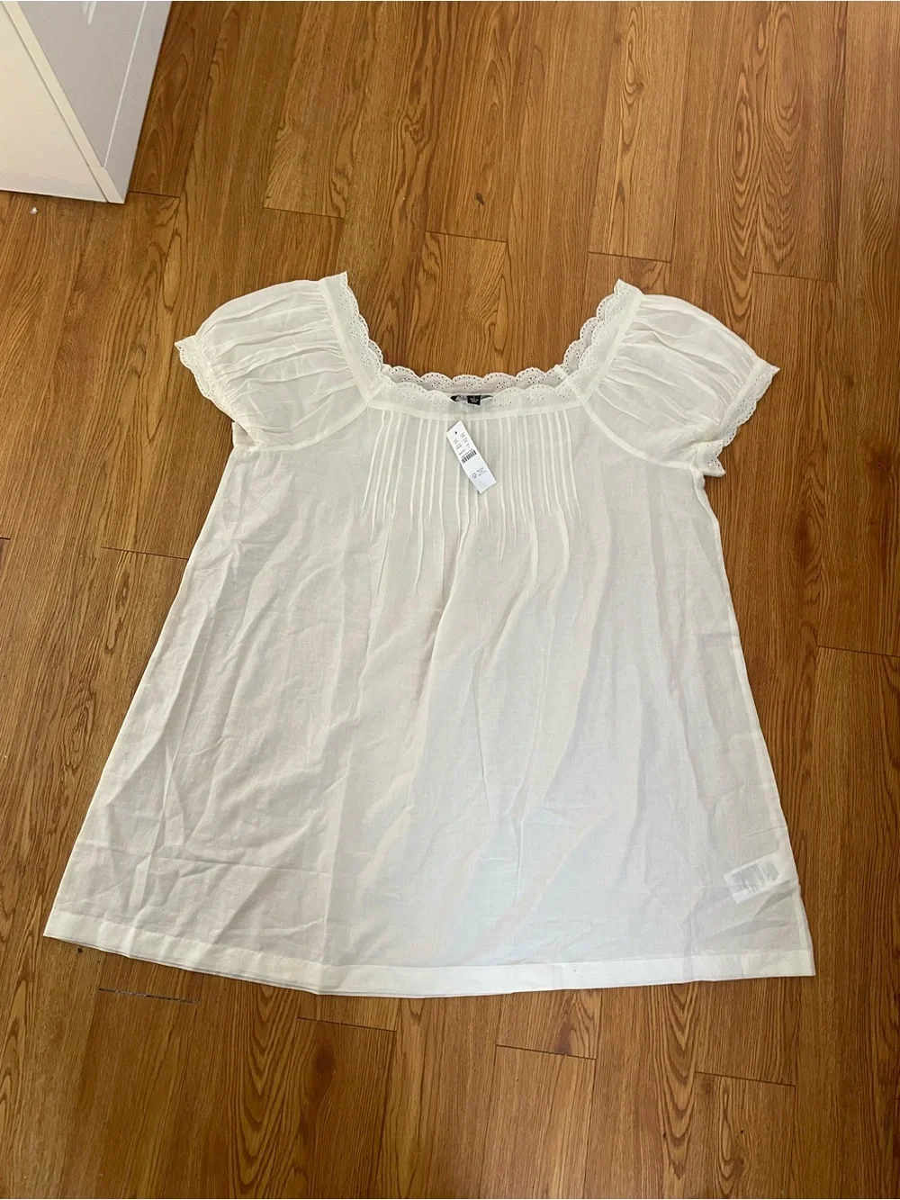 Jcrew Cotton voile scallop-trim babydoll dress